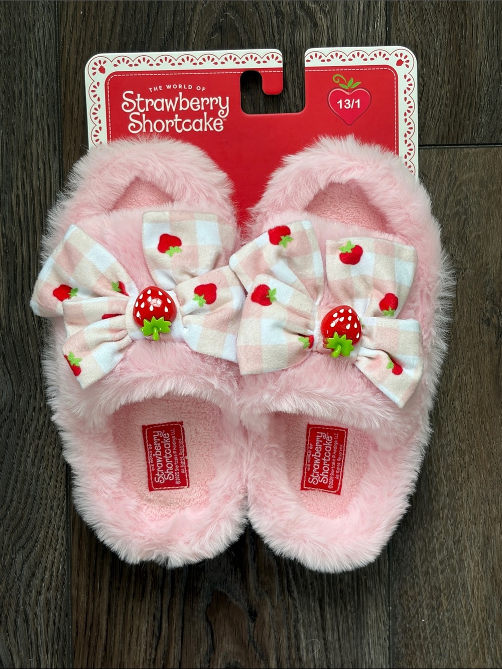 Strawberry Shortcake Pink Plush Kids Slippers